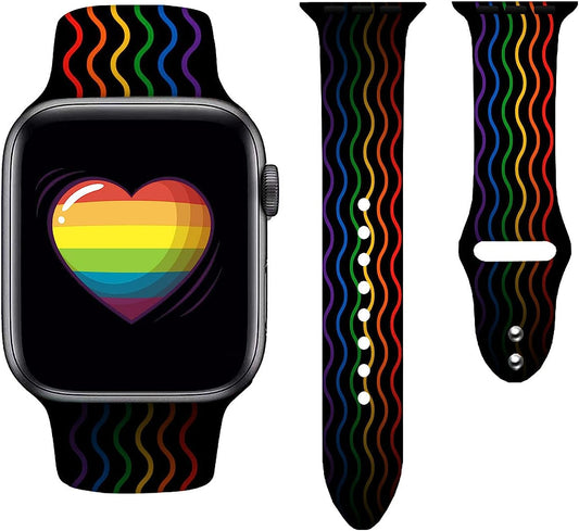 Watch Bands Compatible Apple Watch for Women Men, Adjustable Smart Watch Band Soft Silicone Wristbands Replacment Strap for Watch Series 7 6 5 4 3 2 1  OMGZBNACCC   