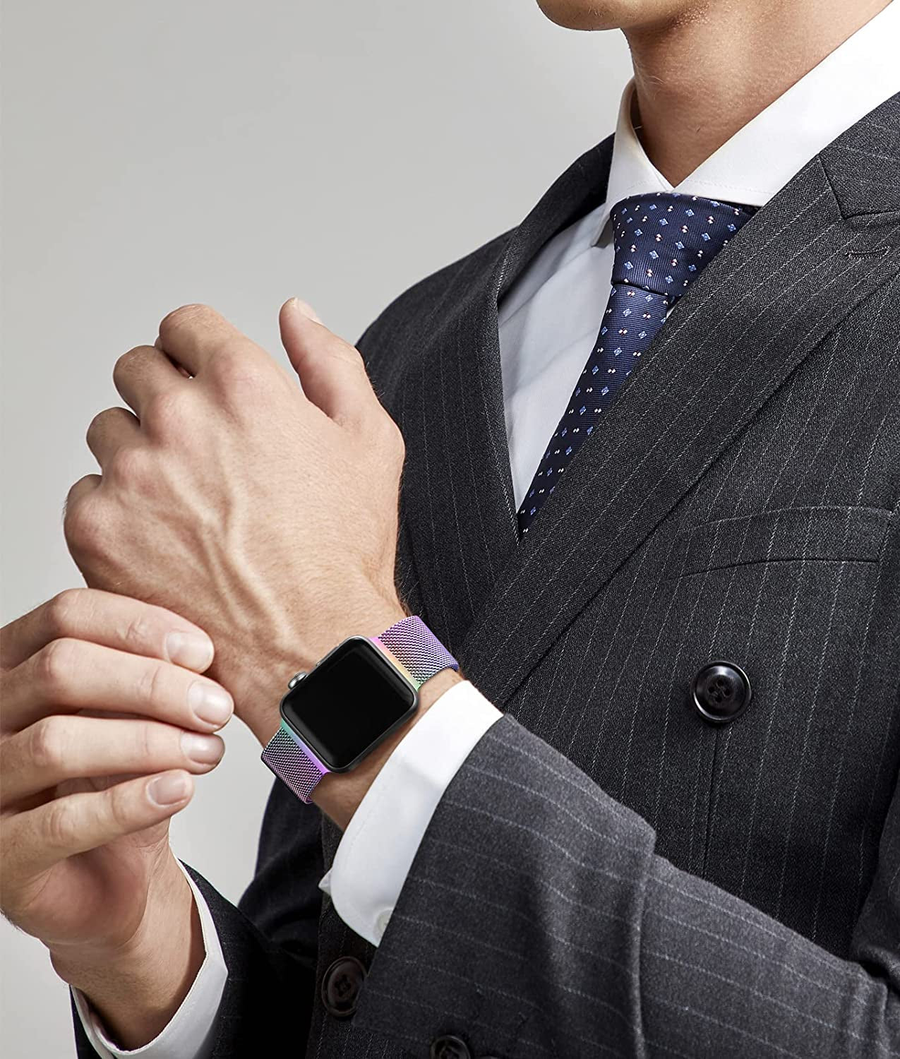 Rabini Magnetic Bands Compatible with Apple Watch Band 40Mm Women 38Mm 41Mm 42Mm 44Mm 45Mm 49Mm Men, Stainless Steel Mesh Metal Adjustable Sport Strap Wristband Iwatch Series 8 7 6 5 4 3 2 1 SE Ultra  Rabini   