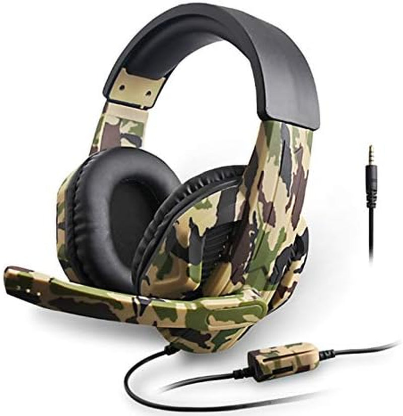 Internet Cafe Video Gaming Headset Headphone Camouflage Pc Wired Stereo Headset with Mic for Computer Tablets Smartphone  ILZONF   