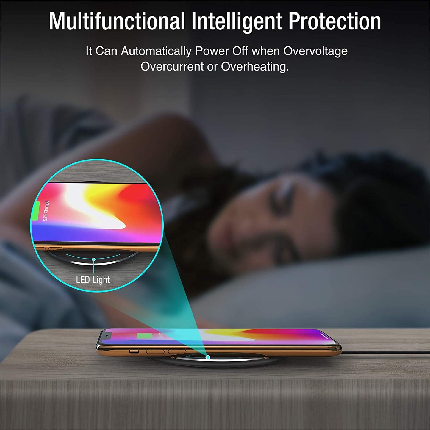 TOZO W1 Wireless Charger 10W Thin Aviation Aluminum Computer Numerical Control Technology Fast Charging Pad Black (NO AC Adapter)  TOZO   