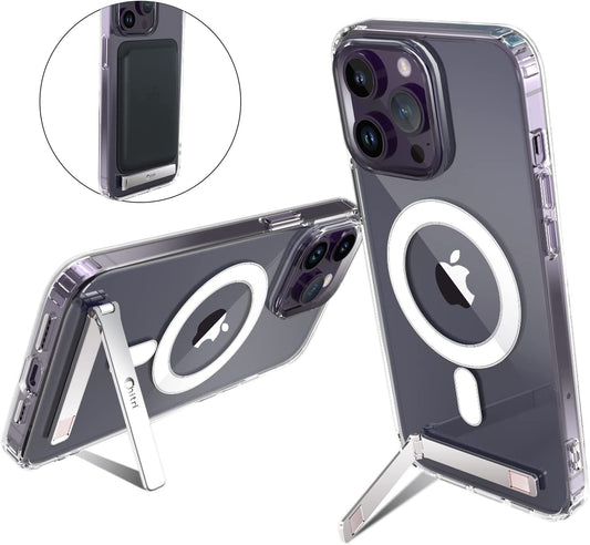 Chitri Compatible for Iphone 14 Pro Max Case Clear,[Compatible with Magsafe Wallet] [Three-Way Stand Magnetic Case] Compatible with Magsafe Charger Hard PC Back Slim Shockproof Protective Case  chitri   