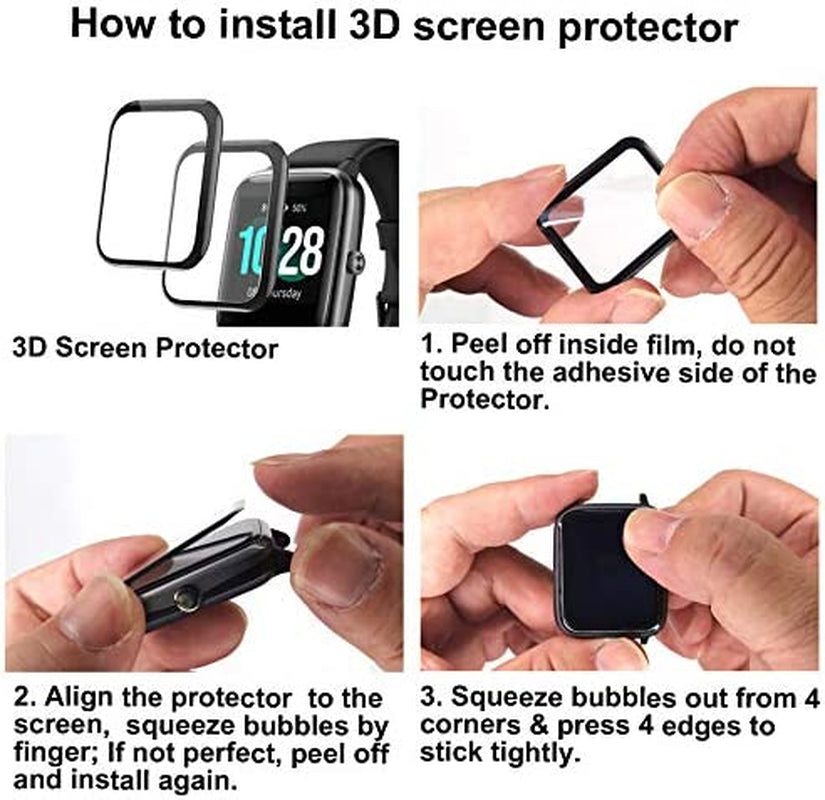 Smaate 3D Screen Protector Compatible with Iaret I18 1.7”, HAFURY C7 1.54 “ and Kimnix NK03 1.72” Smartwatch，3-Pack  SMAATE   