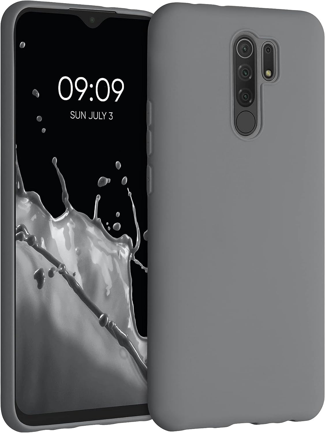 Kwmobile Case Compatible with Xiaomi Redmi 9 Case - Protective Slim TPU Phone Cover - Soft Matte Finish - Black Matte  KW-Commerce Stone Dust  
