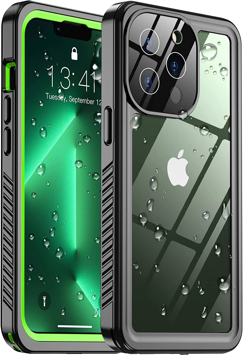Temdan [Real 360 for Iphone 14 Pro Case Waterproof, Built-In 9H Tempered Glass Camera Lens & Screen Protection [14FT Military Dropproof][Full-Body Shockproof][Dustproof][Ip68 Underwater] Phone Case  Temdan   