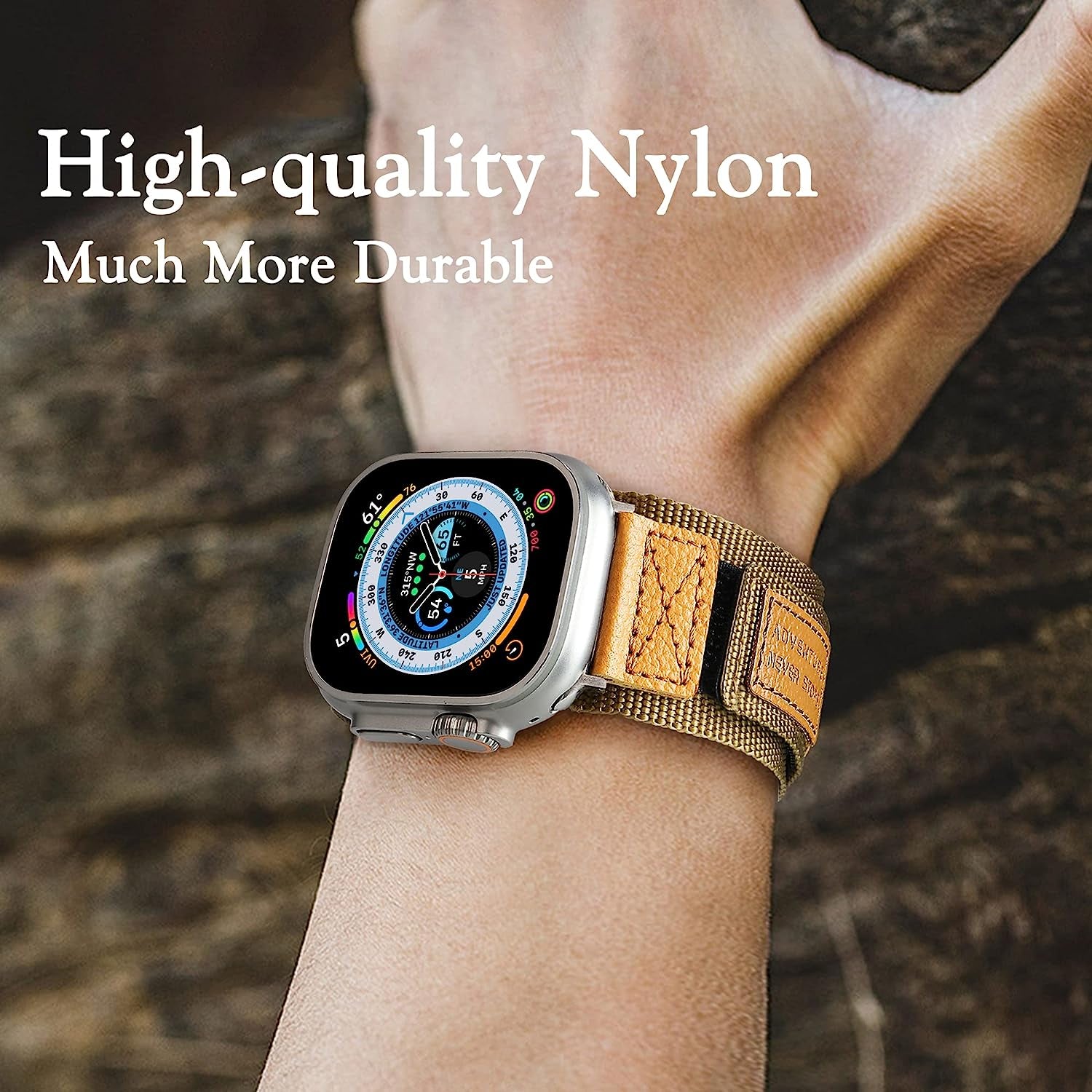 Wide Nylon Band Compatible with Apple Watch Band 49Mm 45Mm 44Mm 42Mm, Breathable Outdoor Sport Bracelet with 3 Loops, Men Military Rugged Strap for Iwatch Bands Series 8/7/6/5/4/3/2/1/SE Ultra  Melyis   