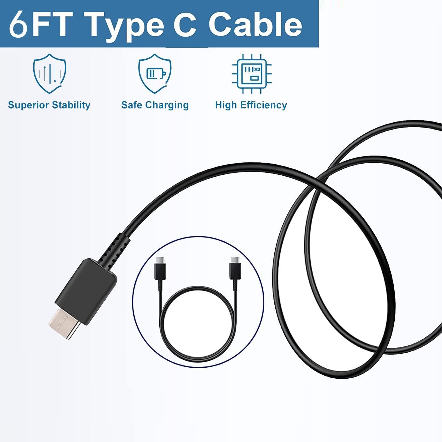 USB C Fast Charger, 25W Samsung Charger Fast Charging, Dual Port C Charger with 6FT Cable for Samsung Galaxy S23,S22, S22 Plus, S20/S21 Ultra Plus, Note 20/ Note 10 Plus,Pps Charger and Charger Cord  Shenzhen Hua Nantong Electronic Technology Co., Ltd   
