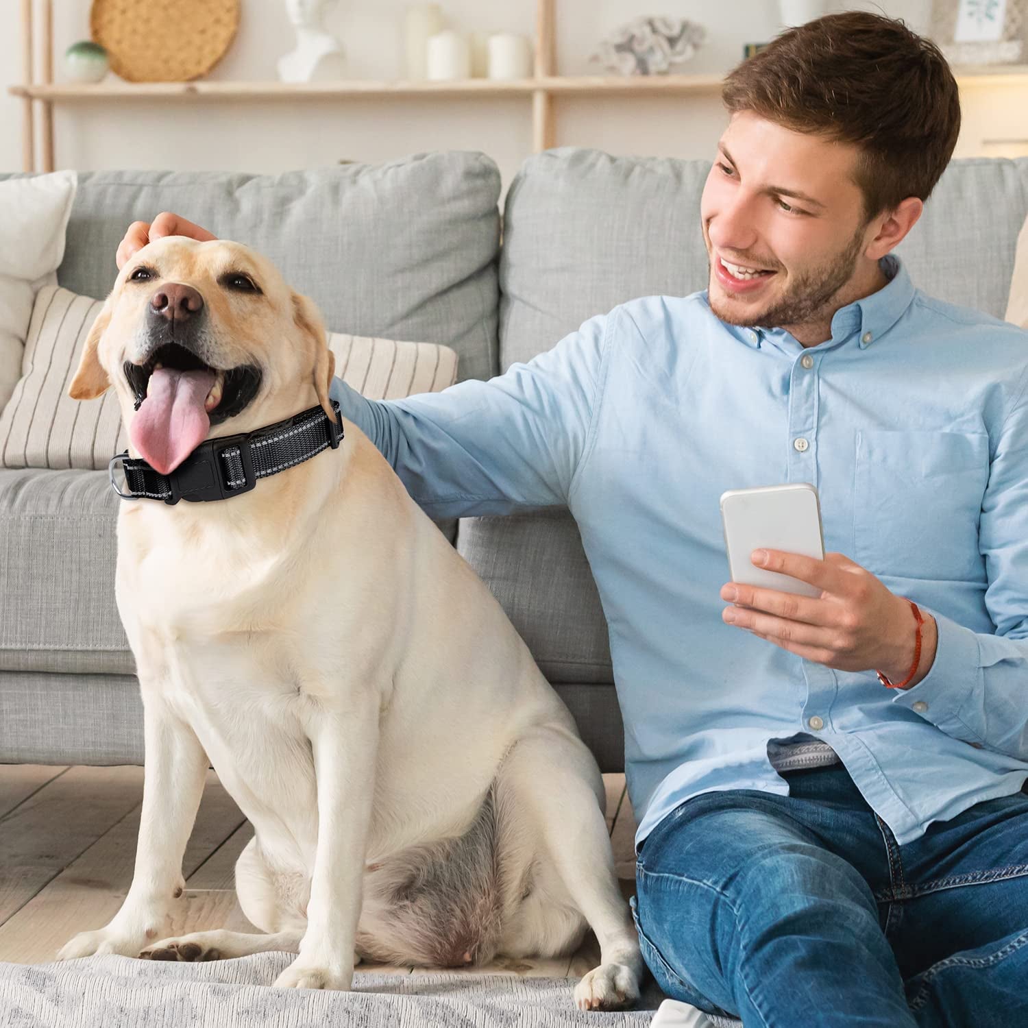 Reflective Airtag Dog Collar, Breathable Black Nylon Dog Collar with Airtag Holder, the Waterproof Dog Collar Airtag, Dog Tracking Collar, Adjustable Airtag Accessories Dog Collar for Medieum Dogs  Simket   