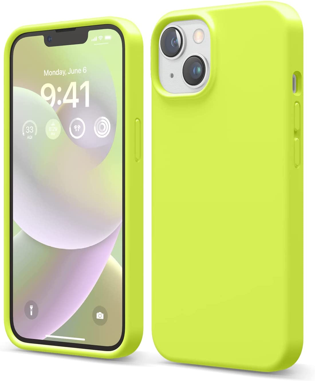 Elago Compatible with Iphone 14 Case, Liquid Silicone Case, Full Body Protective Cover, Shockproof, Slim Phone Case, Anti-Scratch Soft Microfiber Lining, 6.1 Inch (Burgundy)  elago Neon Yellow  