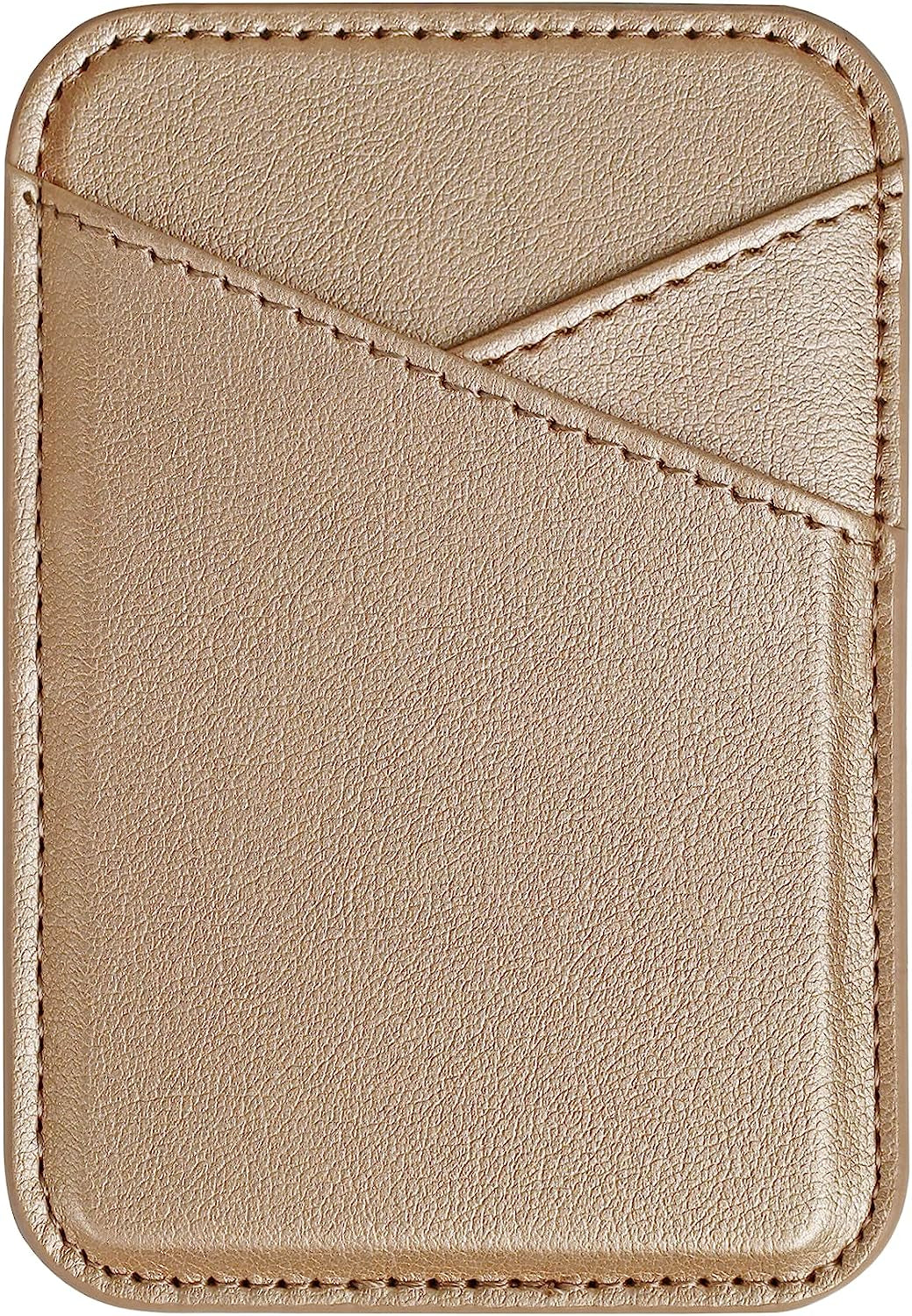 Miroddi Magnetic Card Wallet Holder with Magsafe for Back of Iphone 14/13/12 Series, Magsafe Wallet, Magsafe Leather Wallet, Independent Card Slot, Invisible Ultra-Thin, 3.85"X2.67"X0.12", [Pink]  Miroddi Pink gold  