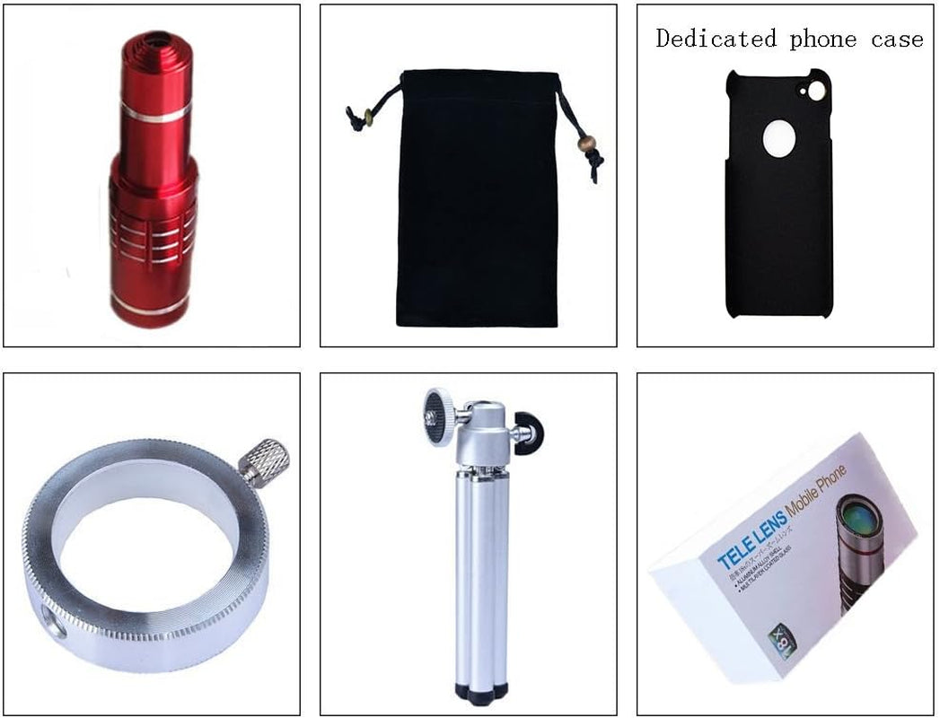 Youniker Optical Camera Lens Kit for Iphone 6 Plus,18X Manual Focus Telephoto Lens for Iphone 6S Plus,Including 18X Aluminum Zoom Telescope Camera Lens with Tripod + Iphone6 Plus/6S plus Case  Youniker   