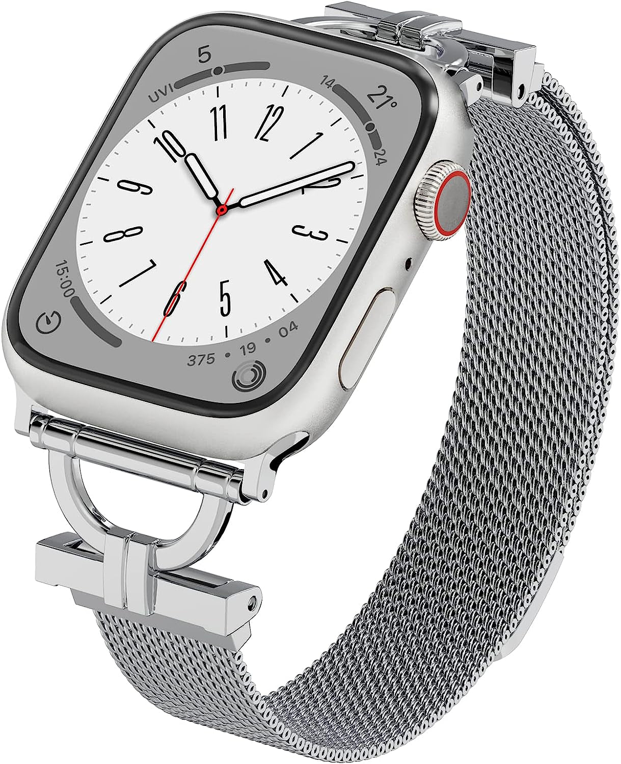 MOSINBAND Compatible with Apple Watch Band 42Mm 44Mm 45Mm 49Mm 38Mm 40Mm 41Mm,Slim Stainless Steel Mesh Loop Magnetic Clasp Strap for Iwatch SE & Series 8 7 6 5 4 3 2 1 Women Men  MOSINBAND   