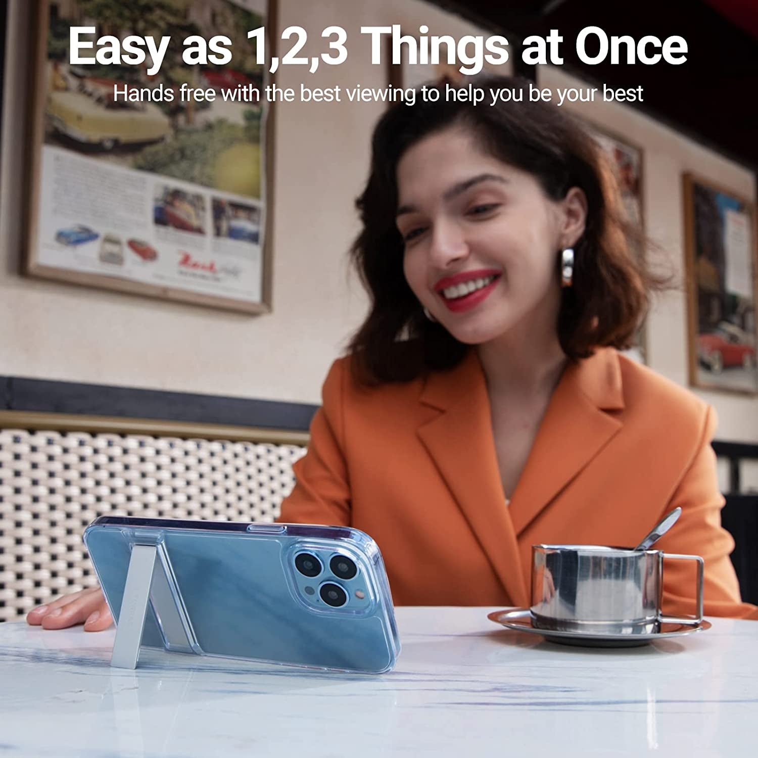 TORRAS Moonclimber Compatible for Iphone 12 Pro Max Case [5X Military Armor-Level Shockproof][Three Stand Ways] Slim Hard Phone Case with Kickstand 6.7’’-Clear  TORRAS   