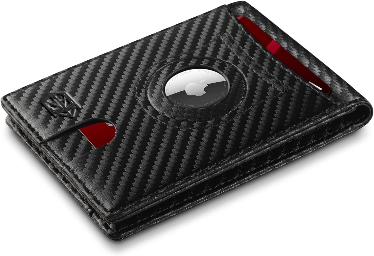 Zitahli Airtag-Wallet-Mens-Slim-Rfid Blocking Wallet Leather with Money Clip Air Tag Wallet Card Holder Bifold Gifts for Men  Zitahli Carbon Black  