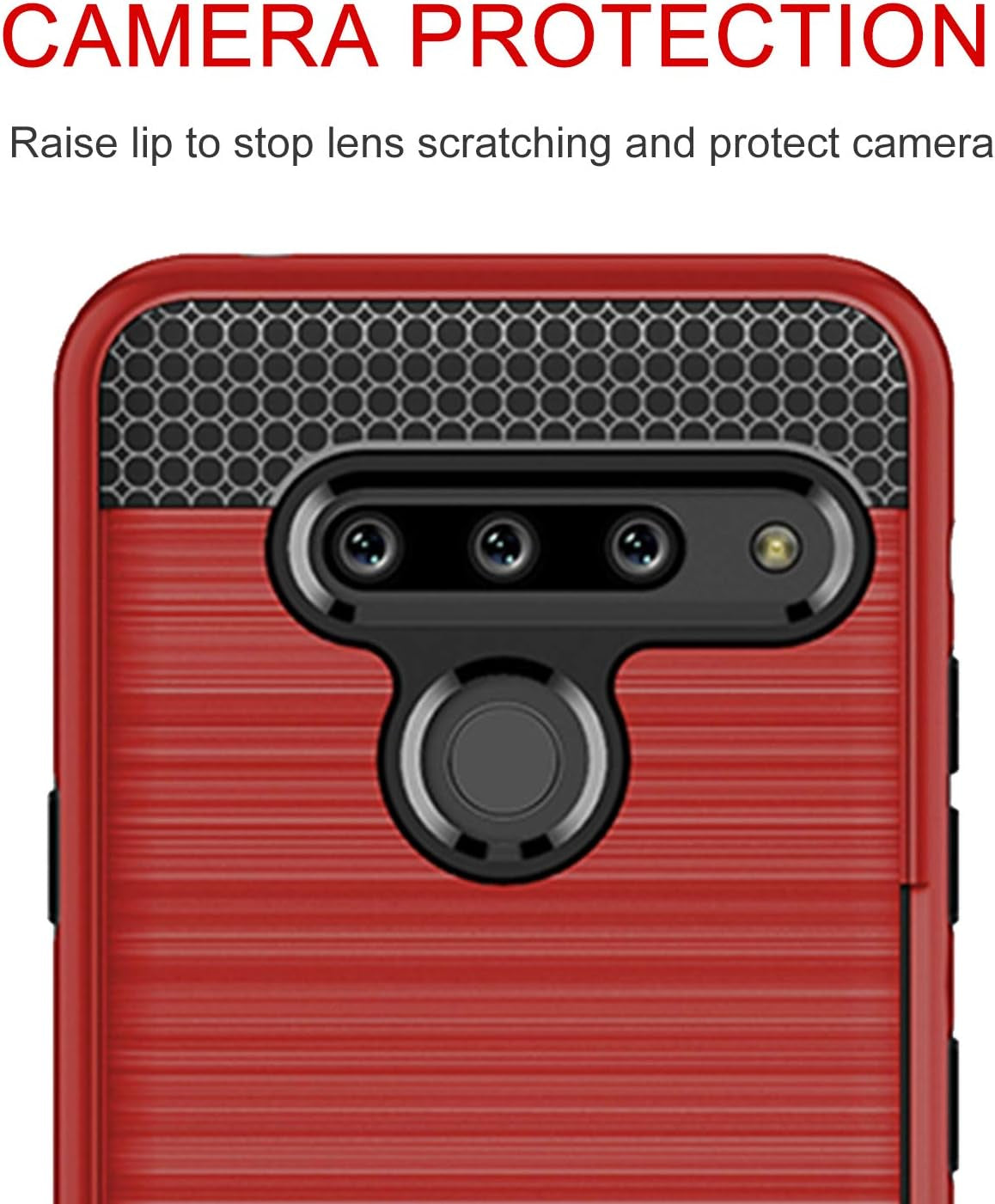 Case for LG G8, Thinq Case with Card Slot Holder, Shock Absorption Case Protective Cover for LG G8 (Red)  jia   