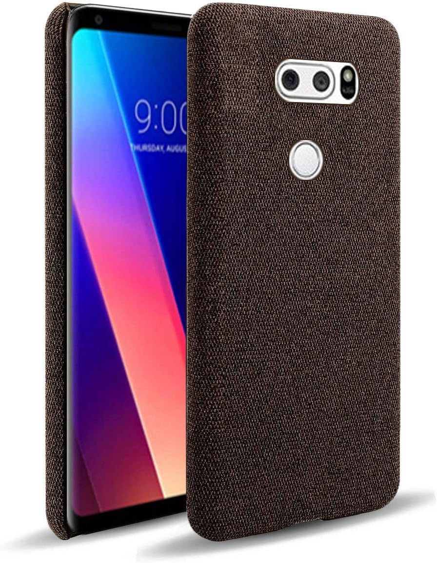 Grandcase LG V30 Case,Ultra-Thin Felt Cloth Anti-Fingerprint Shock Absorber Protective Cover for LG V30 6.0" -Dark Grey  Grandcaser Brown Lg V30 6.0" 