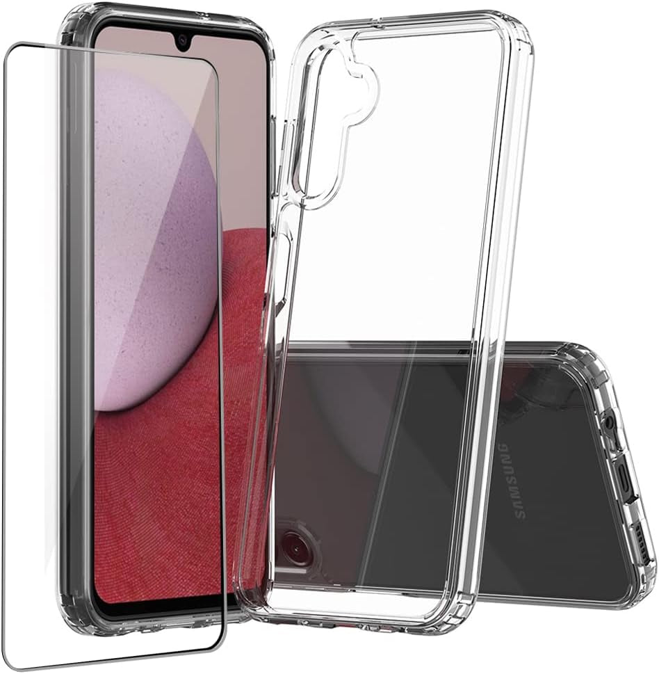 Niopiee for Samsung Galaxy A51 4G Case Crystal Clear Slim Hard Case Hybrid Shockproof Bumper with Tempered Glass Screen Protector Full Body Anti-Yellow Anti-Scratch Phone Protective Cover  NIOPIEE Galaxy A14 5G  