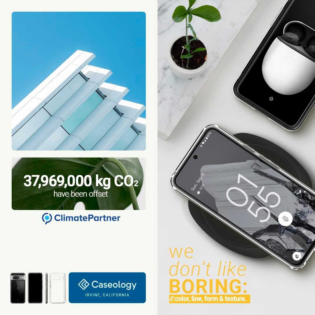 Caseology Capella Crystal Clear Case Compatible with Google Pixel 8 Case 5G [Military Grade Drop Tested](2023) - Crystal Clear  Caseology   