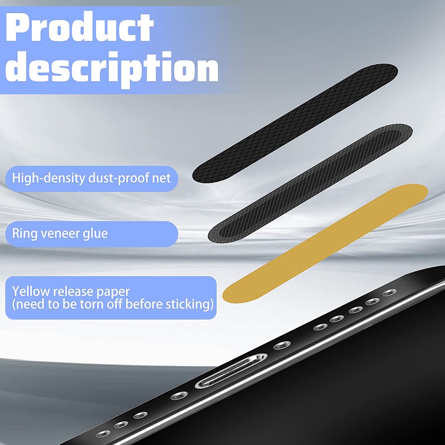 14 Pack Speaker Dust Covers and 5 Pack Phone Dust Plugs with Tweezers, Speaker Dust Proof Stickers Silicone anti Dust Proctors Set(Black)  Weewooday   