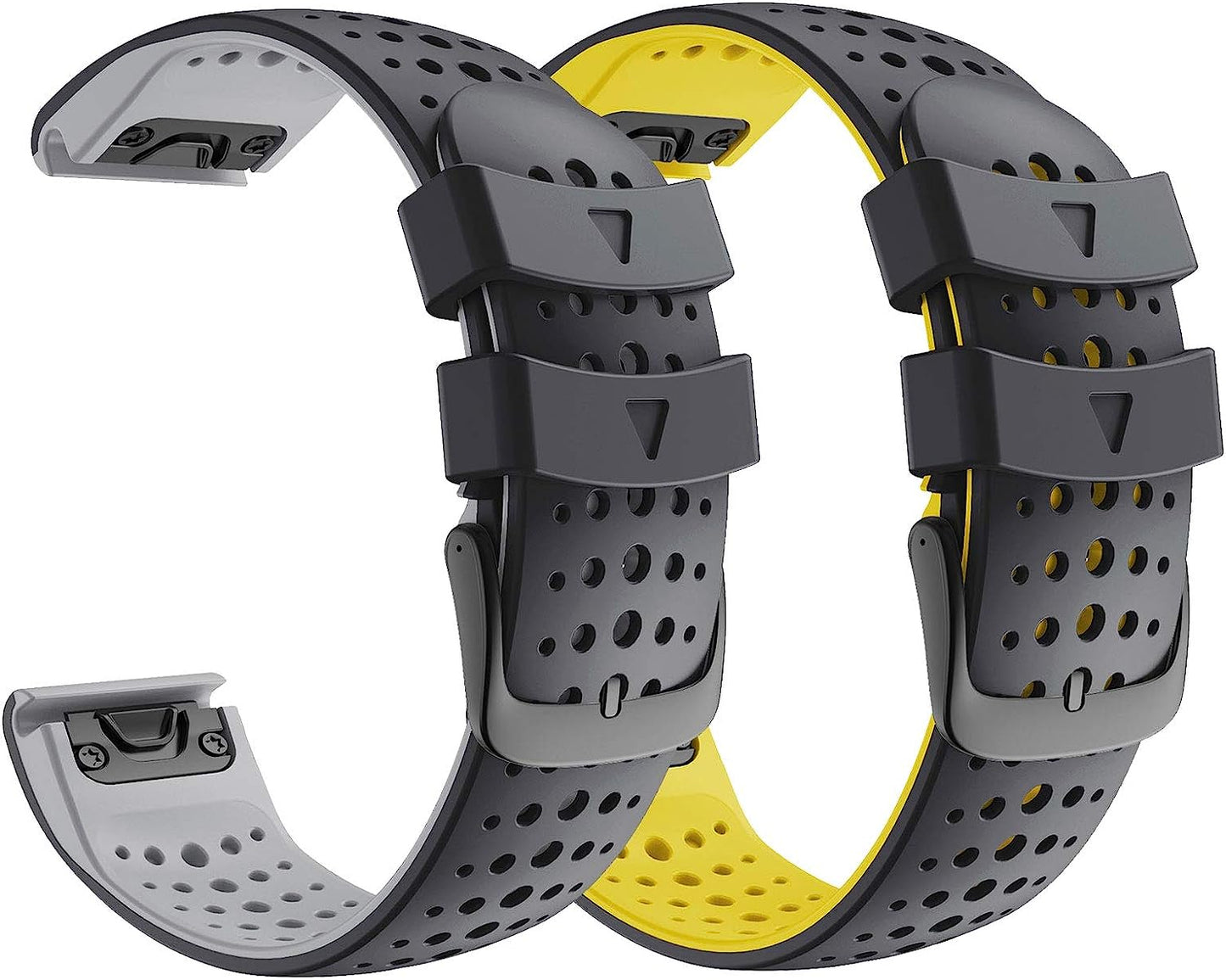 Notocity for Fenix 6 Band 22Mm Silicone Watch Bands for Fenix 7/Fenix 6/ Fenix 5/Fenix 5 Plus/Fenix 6/Fenix 6 Pro/Forerunner 935/945/Approach S60/S62/ Epix  NotoCity z-blackgray+blackyellow  