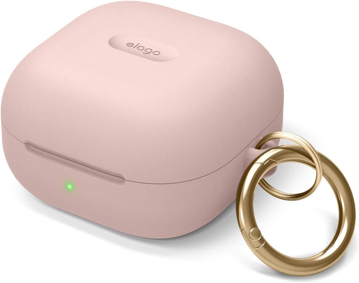 Elago Silicone Hang Case Compatible with Samsung Galaxy Buds 2 Pro Case (2022) / Galaxy Buds 2 Case (2021) / Galaxy Buds Pro Case (2021) / Galaxy Buds Live Case (2020) [Lavender Grey]  elago Sand Pink  