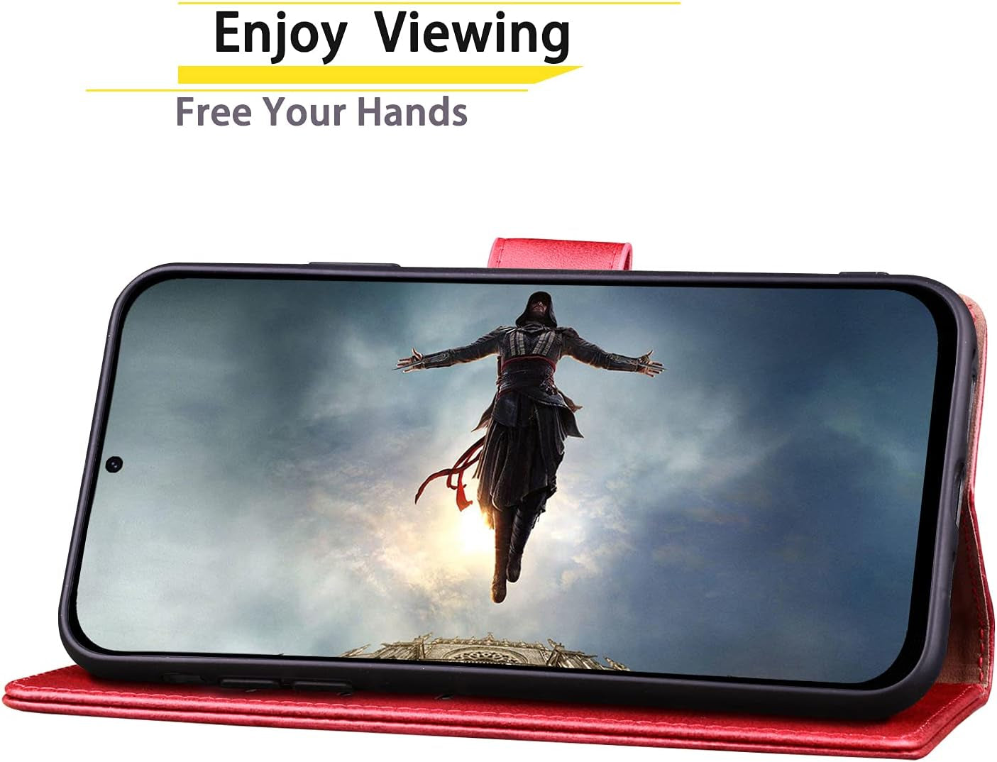 SUANPOT for Samsung Galaxy S21 Ultra 6.8" with RFID Blocking Leather Wallet Case Credit Card Holder,Flip Folio Book Phone Case Shockproof Cover Women Men for Samsung S21 Ultra Case Wallet Red  SUANPOT   