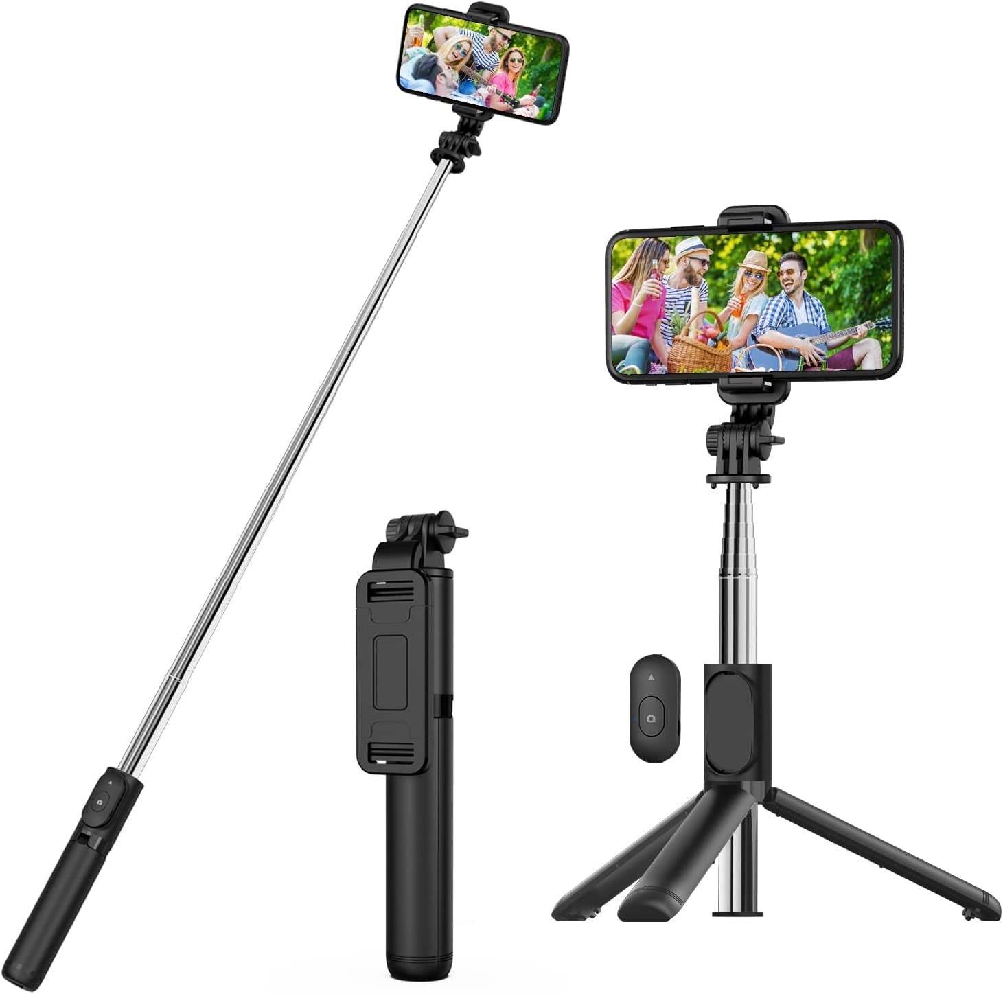 Selfie Stick, Extendable Selfie Stick Tripod with Wireless Remote and Tripod Stand, Portable, Lightweight, Compatible with Iphone 14 13 12 Pro Xs Max Xr X 8Plus 7, Samsung Smartphone and More  LDP   