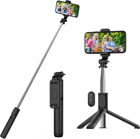 Selfie Stick, Extendable Selfie Stick Tripod with Wireless Remote and Tripod Stand, Portable, Lightweight, Compatible with Iphone 14 13 12 Pro Xs Max Xr X 8Plus 7, Samsung Smartphone and More  LDP   