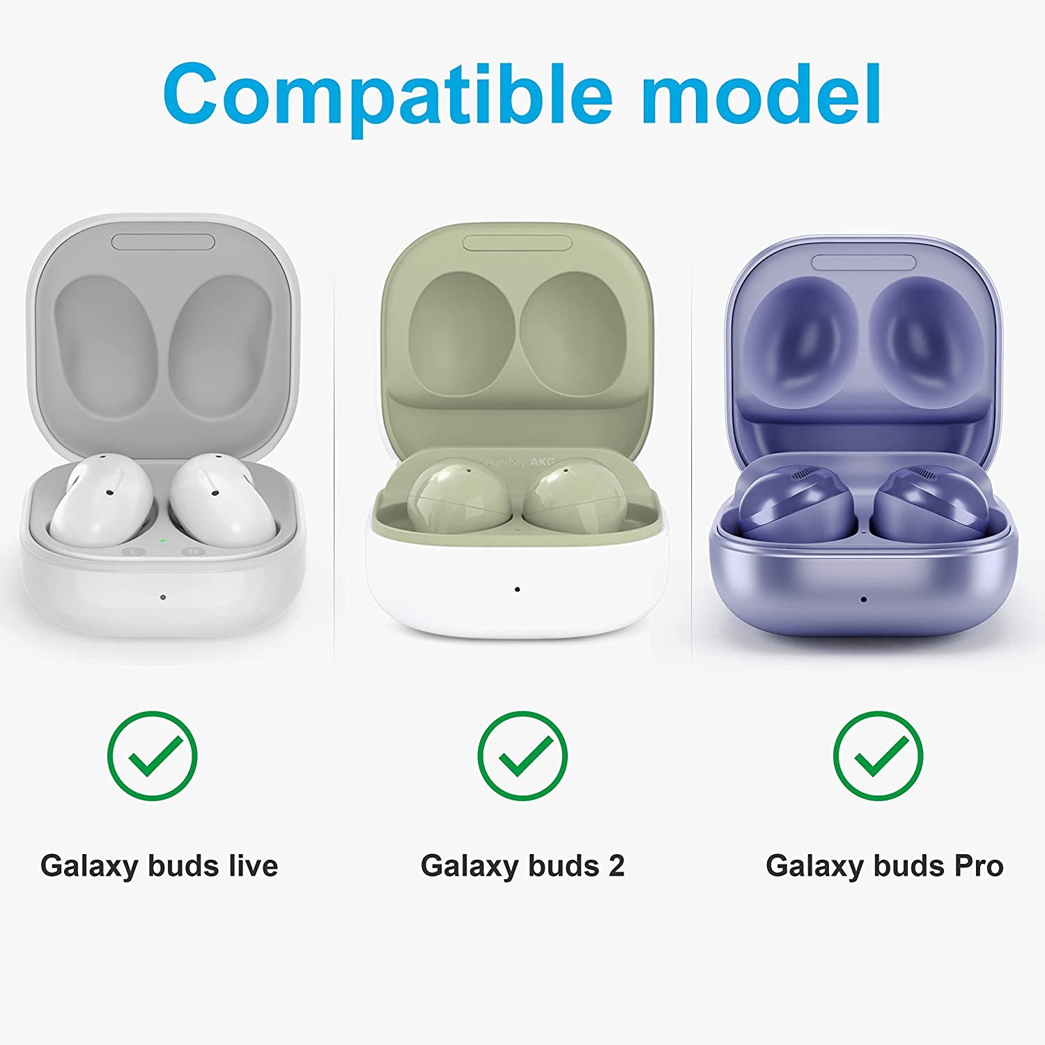 Valkit Compatible Galaxy Buds 2 Pro/Galaxy Buds 2/Galaxy Buds Pro/Buds Live Case with Lock, Full Body Protective Case for Men Women Shockproof Skin Cover for Samsung Earbuds with Keychain,Blue  VKT   