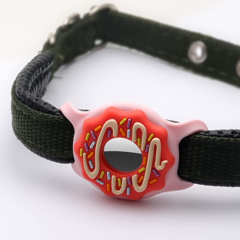1/2 Inch Pet Collar Holder Compatible for Airtag,Doughnut Shape Protective Cases Covers Dog Cat Collar Holder Silicone Waterproof (Small, Pink)  Doweiss   