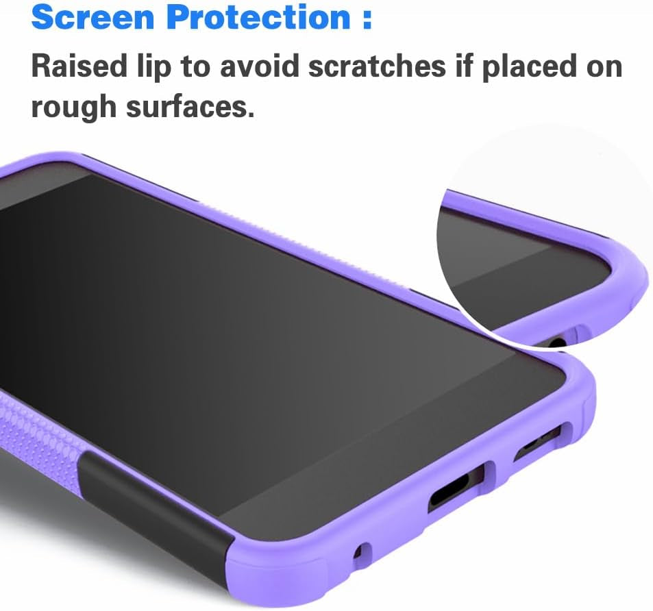 Asuwish Phone Case for Xiaomi Redmi Note 8 with Tempered Glass Screen Protector and Slim Stand Hybrid Heavy Duty Rugged Protective Cell Cover Redme Note8 Kickstand Mobile Accessories Women Men Purple  Asuwish   