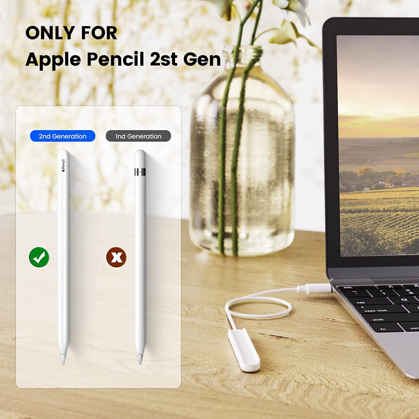 MOGOOD Stylus Pen Charging Cable Pencil Charger Compatible with Apple Pencil 2Nd Generation Only Stylus Charging Cord save Your Ipad Battery  MOGOOD   