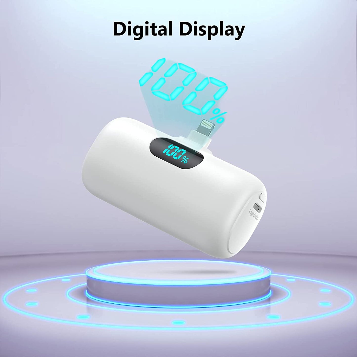 [2 Pack]Mini Portable Charger 5000Mah,Ultra-Compact 15W PD Fast Charging Power Bank,Lcd Display Cute Battery Pack Backup Charger Compatible with Iphone 14/14 Pro Max/13/13 Pro/12/Xr/8/7/6-Black+White  Dongguan Yuanhaoxun Technology Co., Ltd   