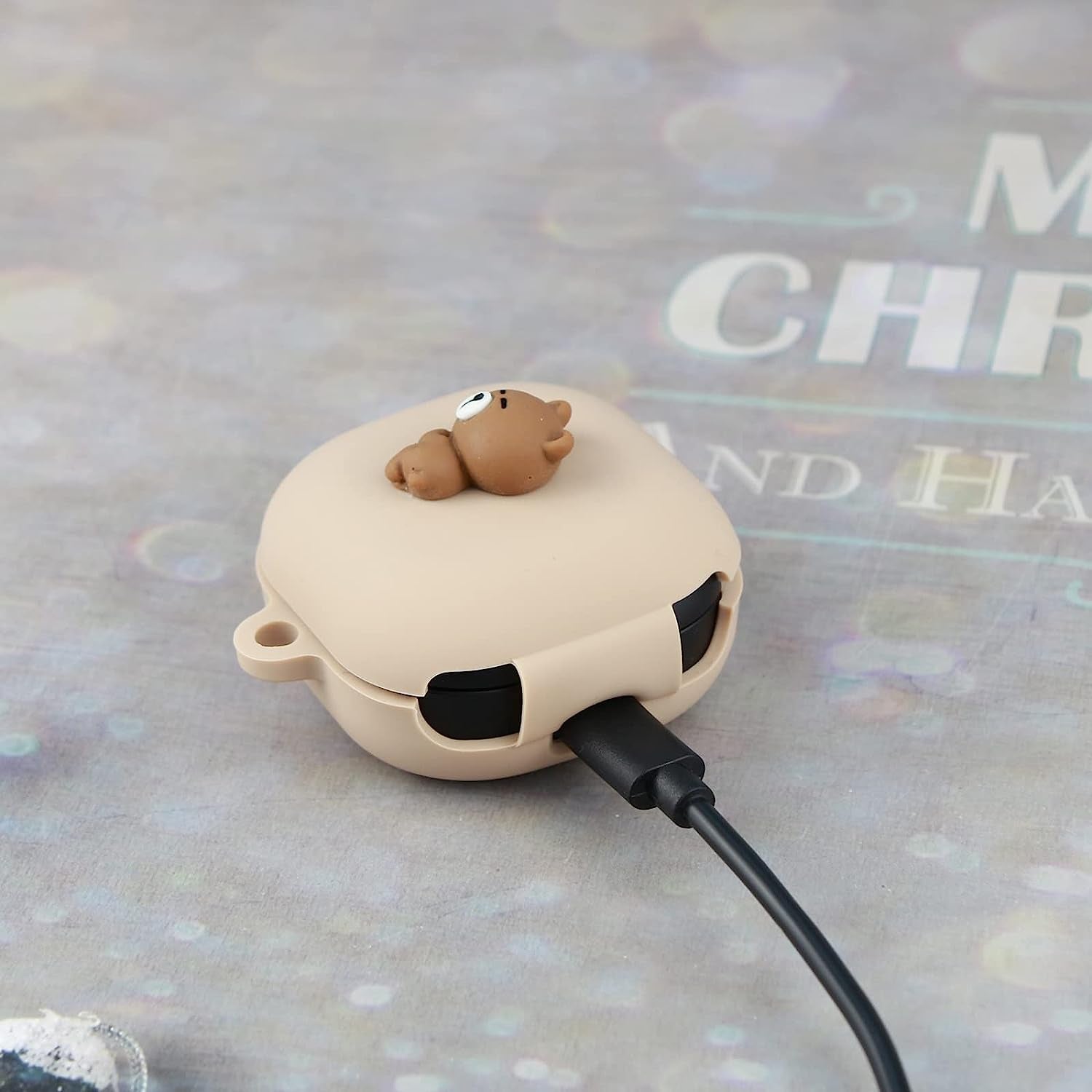 Wonhibo Cute Bear Case for Samsung Galaxy Buds 2 Pro/Galaxy Buds 2/ Galaxy Buds Pro/Galaxy Buds Live,Silicone Earbuds Cover with Keychain  Wonhibo headphone case   