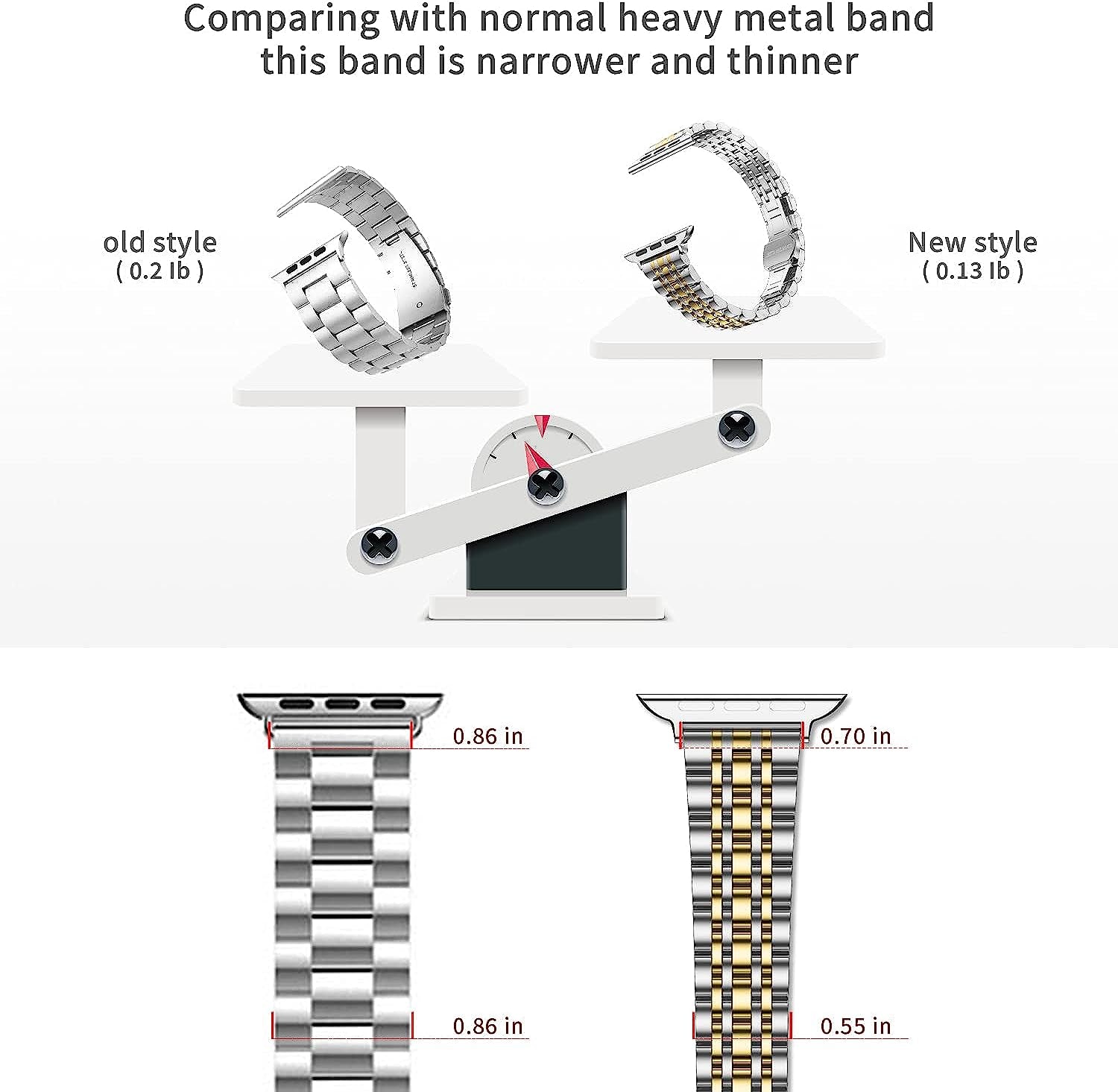 Baozai Thin Band Compatible with Apple Watch Band 49Mm 45Mm 44Mm 41Mm 40Mm, Women Slim Stainless Steel Metal Wristband for Apple Watch Series 8/7/6/5/4/Se/Ultra  baozai   