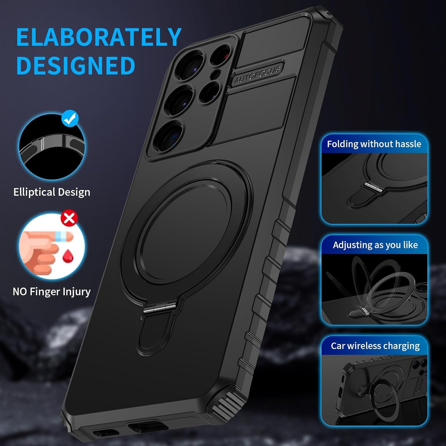 IYTRRYH Magnetic for Samsung Galaxy S21 Ultra Case[Compatible with Magsafe] with Tempered Glass Screen Protector,Military Grade Drop Protection Shockproof Galaxy S21 Ultra Phone Case Man 6.8'' Black  IYTRRYH   