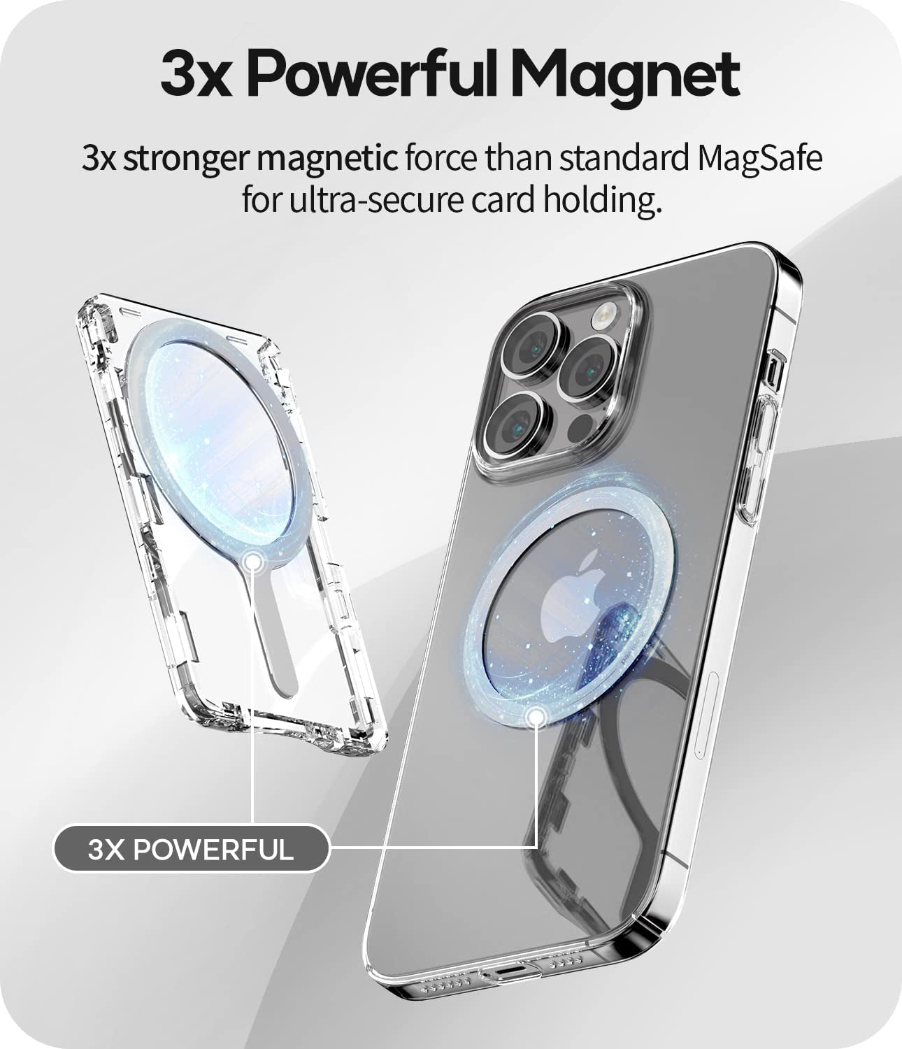 GOOSPERY Magnetic Card Holder with Phone Universal Magsafe Designed for Iphone & Galaxy/Android, Clear  GOOSPERY   