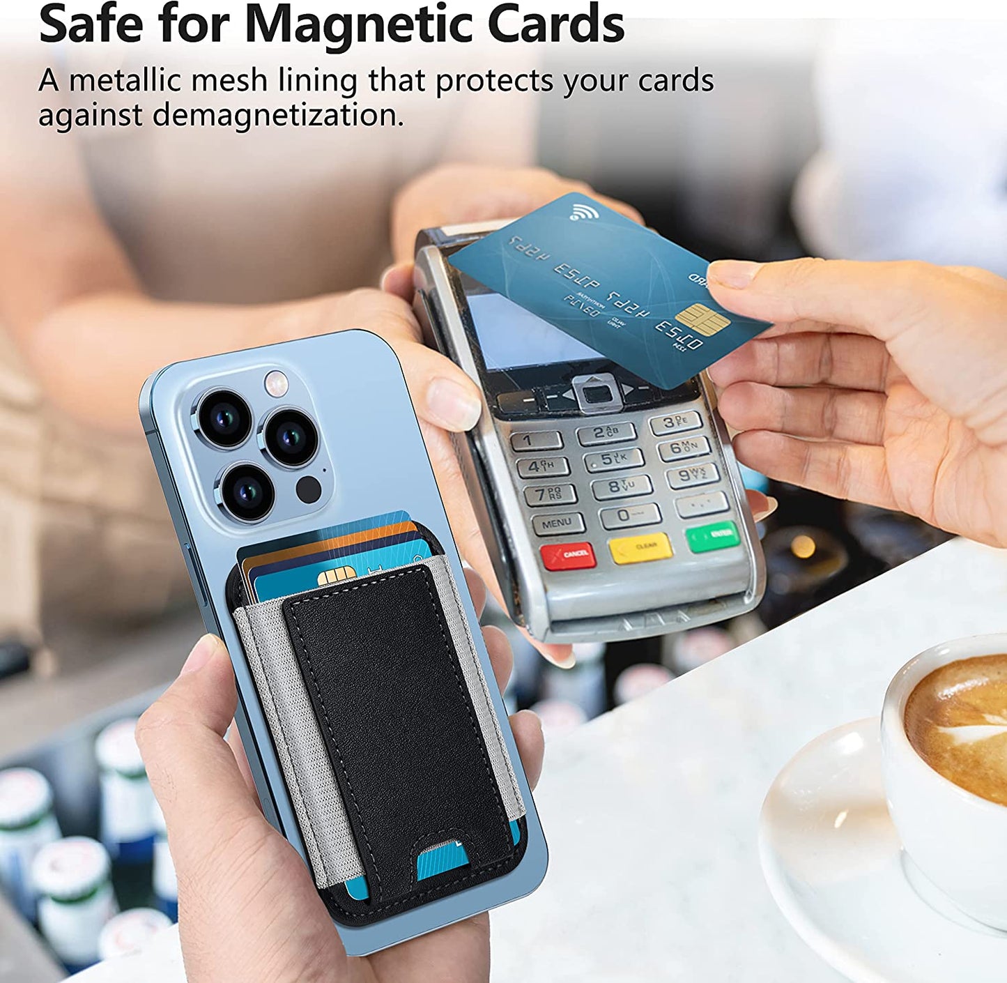 Magnetic Wallet Card Holder Compatible with Apple Magsafe Wallet for Iphone 14/13/12 Series, Priume Vegan Leather, Magnetic Wallet for Iphone 14/13/12 Pro Max/14 Plus/14 Pro/14, 7 Cards Holder, Black  ExtreLife   