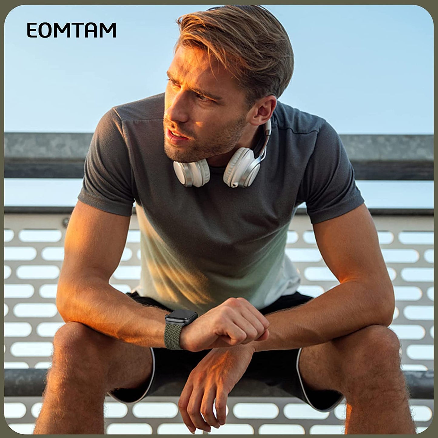 EOMTAM 5 Pack Braided Stretchy Straps Compatible for Apple Watch Band 49Mm 45Mm 44Mm 42Mm 38Mm 40Mm 41Mm Men Women ,Sport Elastic Nylon Cloth Adjustable Wristbands for Iwatch Series Ultra 8 SE 7 6 5 4 3  EOMTAM   