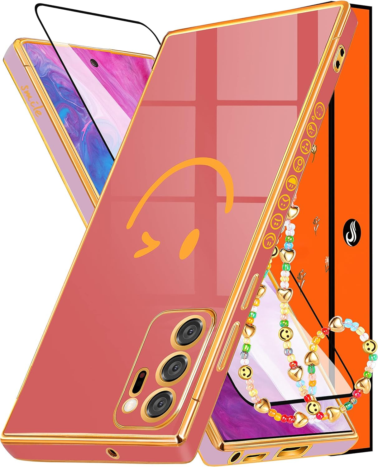 Coralogo for Samsung Galaxy Note 20 Ultra Case Butterfly for Women Girls Girly Pretty Phone Cases Cute Mint Green Gold Plating Butterflies Design with Screen Aesthetic Cover for Note 20 Ultra 5G 6.9"  Coralogo For Galaxy Note 20 Ultra-Red  