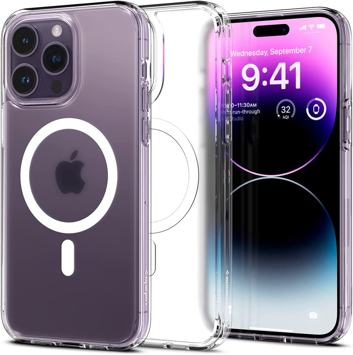 Spigen for Iphone 14 Pro Case, [Anti-Yellowing Technology] [Compatible with Magsafe] [Military Grade Drop Protection] Ultra Hybrid (Magfit) Phone Case for Iphone 14 Pro - White  Spigen Frost Clear  