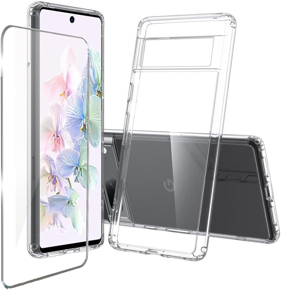 Niopiee for Samsung Galaxy A51 4G Case Crystal Clear Slim Hard Case Hybrid Shockproof Bumper with Tempered Glass Screen Protector Full Body Anti-Yellow Anti-Scratch Phone Protective Cover  NIOPIEE Google Pixel 7  