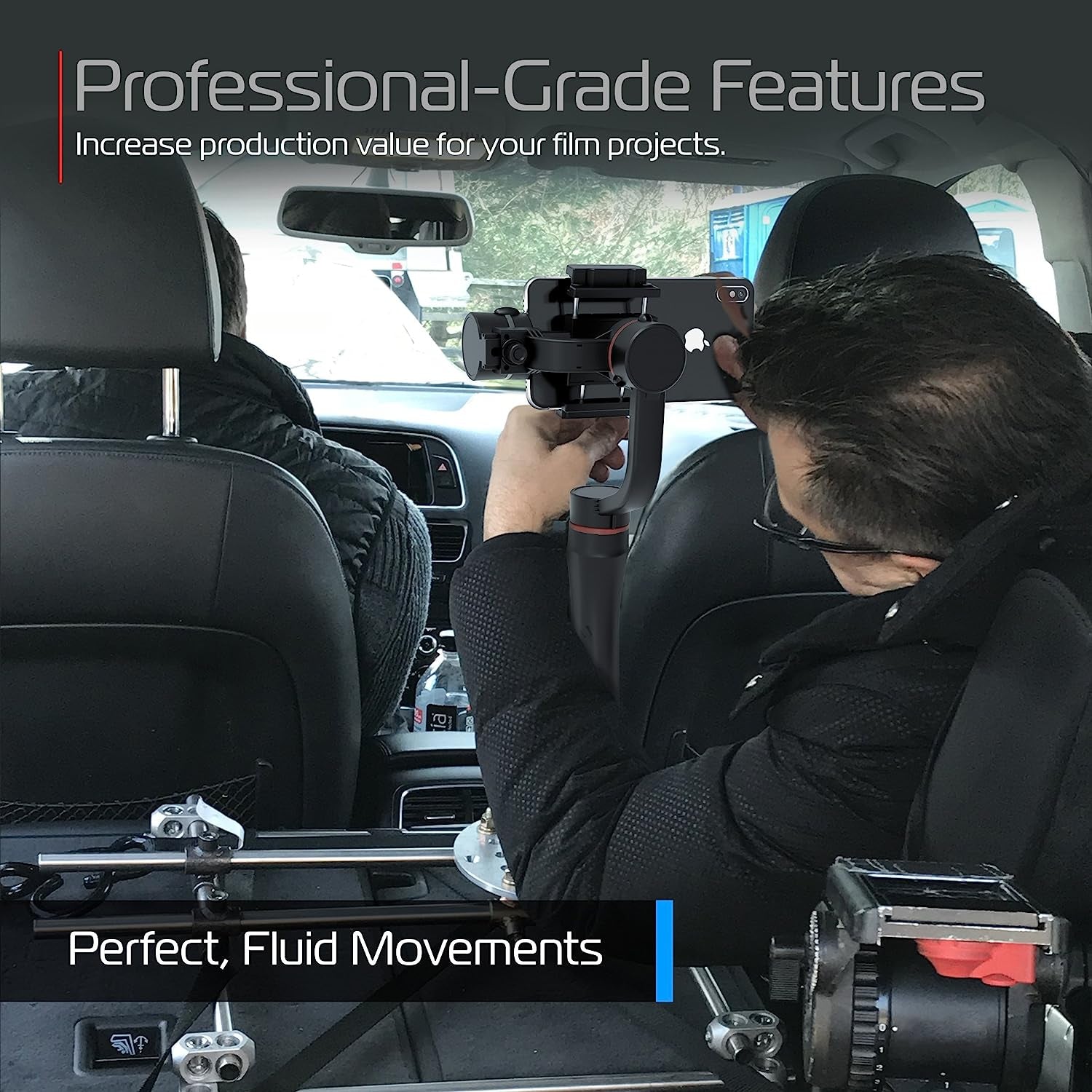 Tzumi Steadygo Smartphone Stabilizing Gimbal – Motorized Rechargeable 3-Axis Handheld Gimbal for Smooth, Steady Digital Photography and Advanced Video Filming Techniques, Black (5643AMZ)  DEEJAYLED   