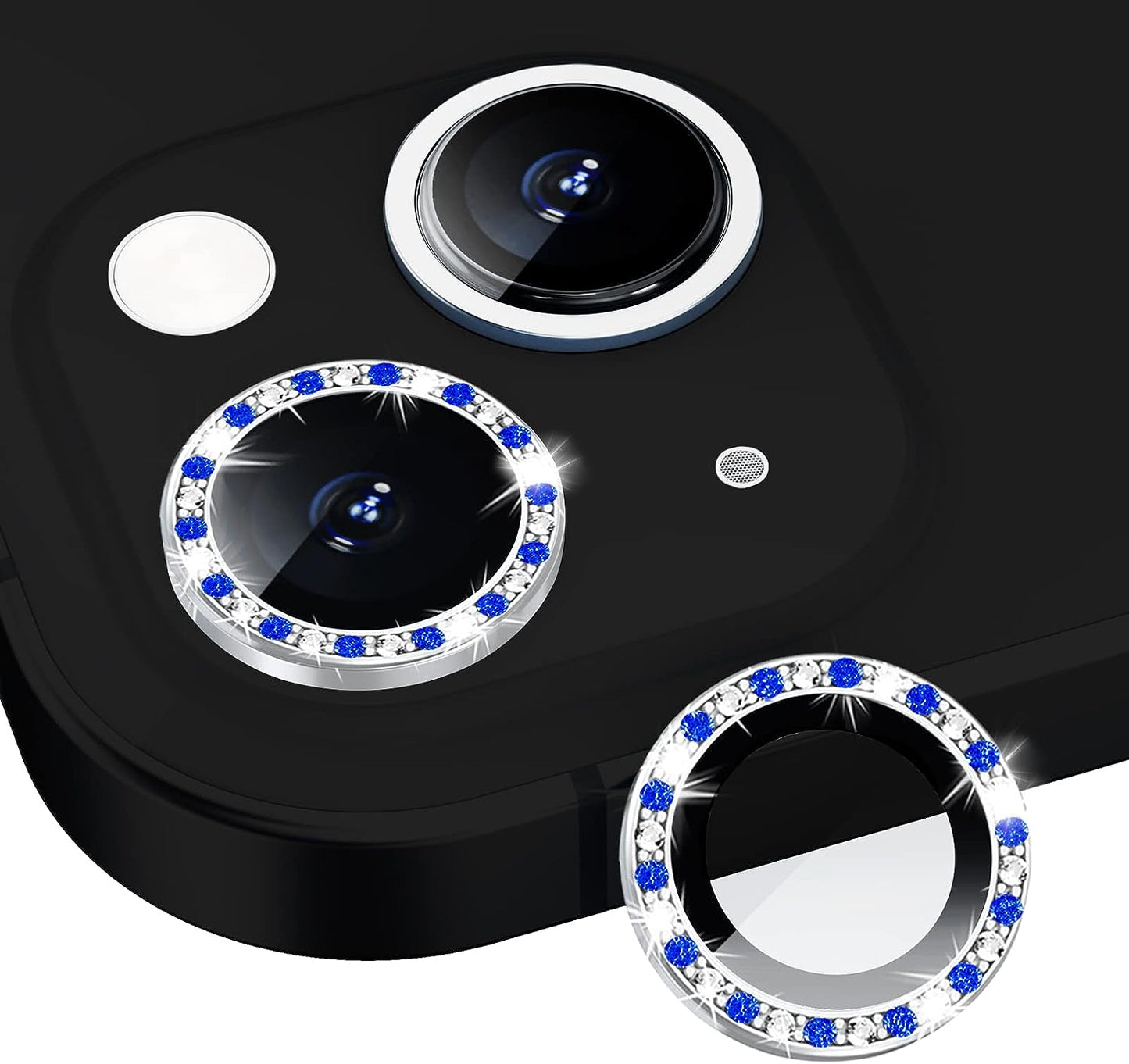 Xfilm Bling Diamond Camera Lens Protector for Iphone 13 / Iphone 13 Mini, HD Clear Tempered Glass Camera Lens Screen Protection Cover, Case Friendly, Scratch Proof (Diamond Pink)  Xfilm Sapphire  