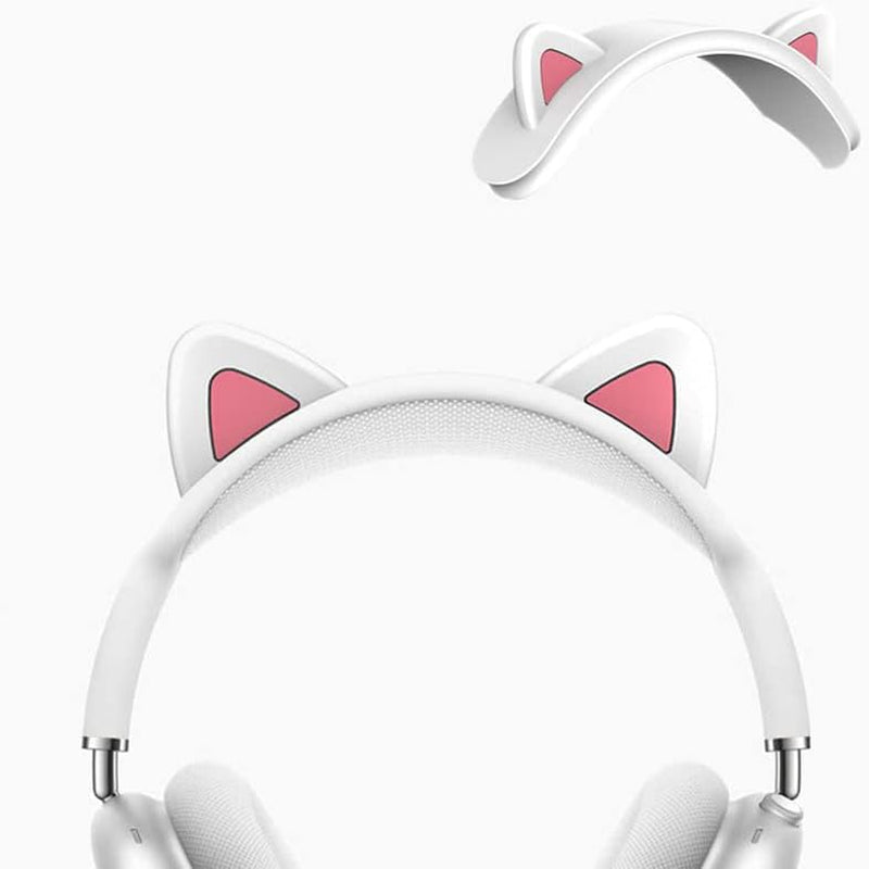 JHK for Airpods Max Ear Cushions Replacement Ear Pad Covers Airpod Pro Max Ear Cushions, Replacement Cat Ears Silicone Headband Airpod Max Accessories Gift: a Pair of Dustproof Knitted Covers (Green)  JHK White  