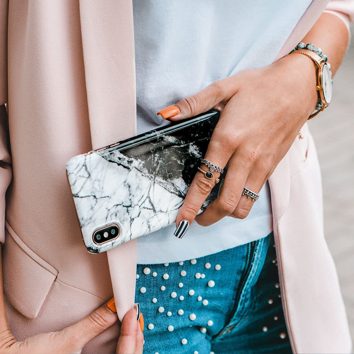 BURGA Phone Case Compatible with Iphone 14 plus - Wireless Charging Compatible, Hybrid 2-Layer Hard Shell + Silicone Protective Case, Heavy Duty Protection, Shock-Absorbent, Fatal Contradiction  BURGA   