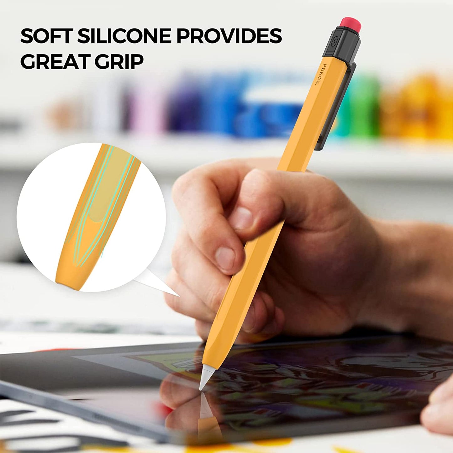 TRONWIN Ipencil Case for Apple Pencil 2Nd Generation Sleeve Silicone Protective Cover Perfect Grip Skin Classic Design with Sturdy Clip Compatible with Apple Pencil 2Nd Generation (Classic)  TRONWIN   