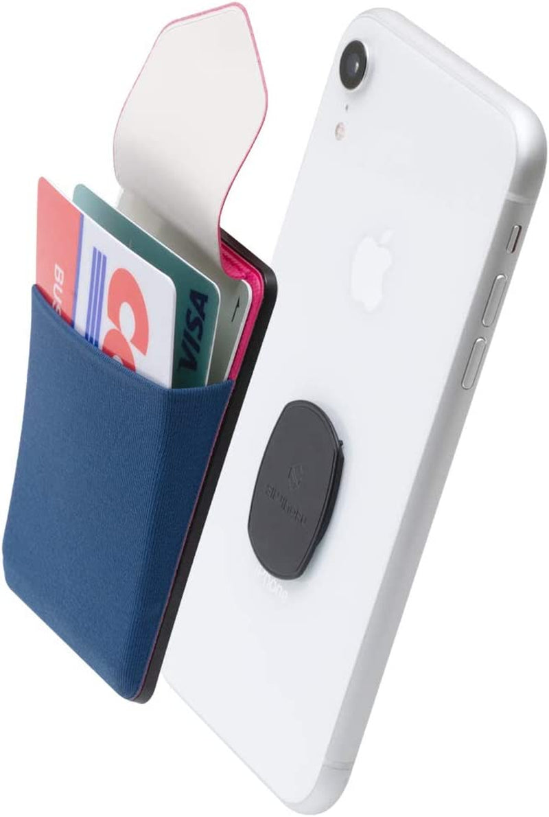 Sinjimoru Removable Cell Phone Wallet with Flap, Wireless Charging Compatible Cell Phone Card Holder for Back of Phone. Sinji Mount Flap Black  Sinjimoru Co.Ltd Navy Sinji Mount Flap 