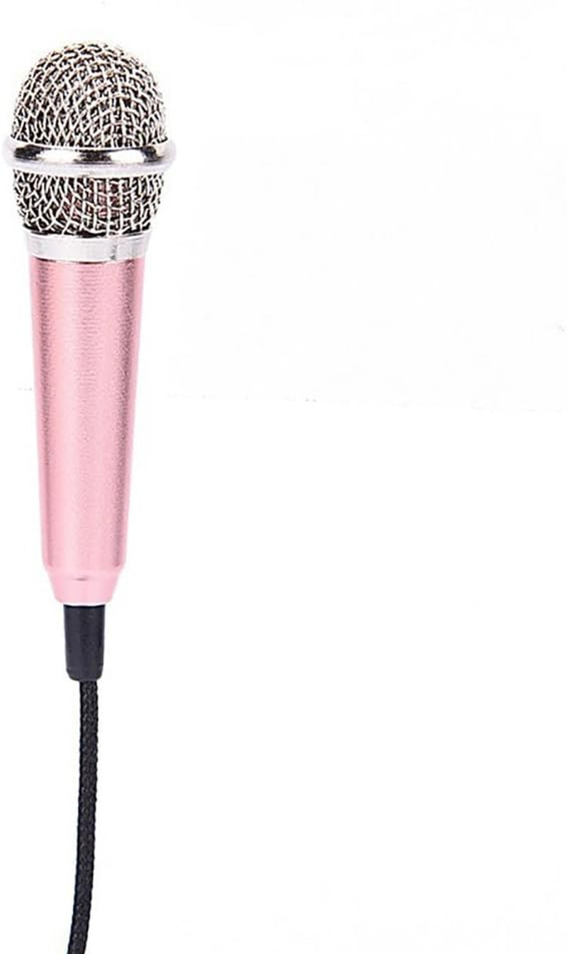 Angel3292 Mini Portable Vocal Instrument Microphone for Mobile Phone 3.5Mm Universal Wire Connect Karaoke Metallic Mini Microphone for Cell Phone PC Blue  angel3292 Rose Gold  