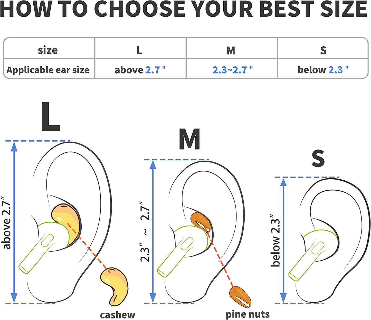 [2 Pairs] Damonlight Ear Hooks for Airpods Pro 2 & 1, Airpods 3 & 2 & 1, Airpod Ear Hook, Anti-Slip Comfortable Fit, Ergonomic Design, Airpods Accessories (Medium, White)  DamonLight   