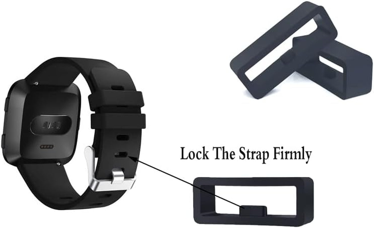 16-Pack Silicone Watch Band Holder Loop Compatible with Garmin Forerunner 245/645/45 Vivoactive 3 Band Keeper 20Mm Black  YAKQUARD   